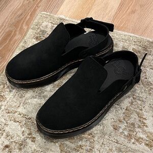 Dr. Martens Black Suede Mules